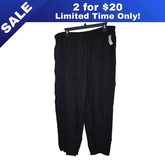 [Sale: 2 for $20!] Vintage Black Palazzo Pants Size 20 - Wide Leg - NWT 0293 - Picture 1 of 8